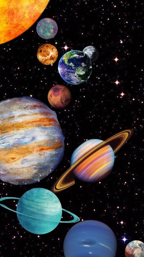 Surreal Solar System Iphone Solar System Wallpaper, Painting Of Solar System, Space And Planets Wallpaper, Solar System Pictures Aesthetic, Planets Solar System Art, Galaxy Planets Drawing, Planets Drawing Realistic, The Solar System Wallpaper, Solar System Art Aesthetic