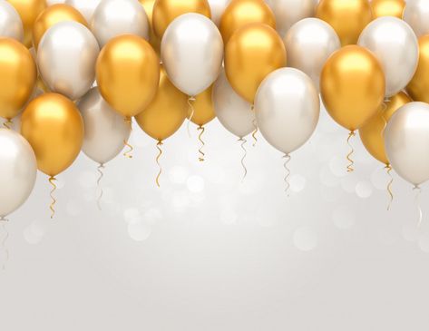 Gold and silver balloons background Prem... | Free Photo #Freepik #freephoto #freebackground #freebirthday #freegold #freeparty Gold And Silver Balloons, Balloons Illustration, Balloons Background, Silver Balloons, Balloon Background, Silver Balloon, Photo Gold, Silver Background, Balloon Banner