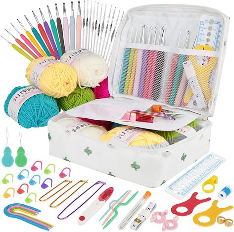 111Pcs Crochet Kits Crochet Hooks Set for Beginners Adults Knitting Kit Ergonomic Metal Crochet Hooks 0.6mm-8mm Knitting Accessories Tools Crochet Wool Yarn Storage Case Needles Crochet Starter Kit. Please purchase via the link to amazon, thank you 😊 Crochet Storage Bag, Metal Crochet, Crochet Kits, Crochet Hook Case, Crochet Case, Crochet Storage, Yarn Storage, Crochet Tools, Knitting Kit