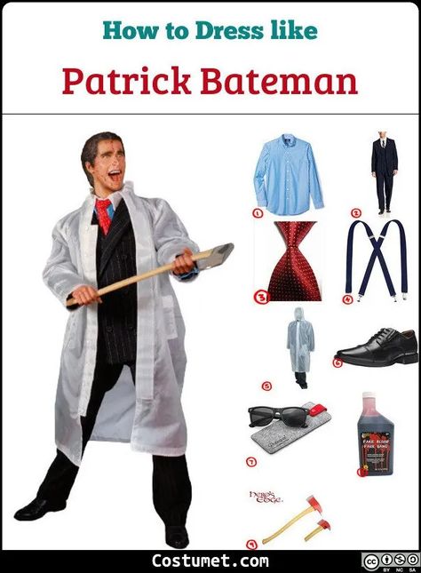 American Physco Female Costume, Patrick Bateman Inspired Outfit, American Pyscho Costumes, American Pshyco Fantasia, Patrick Bateman Costume Men, American Physco Halloween, Patrick Bateman Suit, American Physco Costumes, Patrick Bateman Outfit