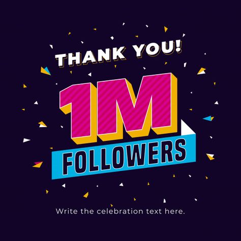 One Million Followers Instagram, Instagram 1 Million Followers, Congratulations Social Media Post, 1 Million Followers Instagram, Million Followers Instagram, Social Media Post Background, Followers Social Media, One Million Followers, Post Background