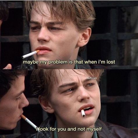 Younger Leonardo DiCaprio with a very true quote Leonardo Dicaprio Quotes, Movie Quotes Inspirational, Basketball Diaries, Movie Dialogues, Young Leonardo Dicaprio, Movies Quotes, Inspirational Movies, Leo Dicaprio, Im Lost