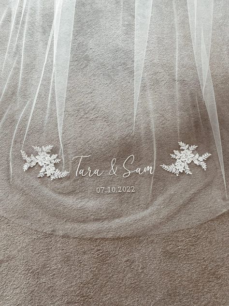 Bride Veil Design, Unique Bride Veil, Customized Wedding Veil, Name On Veil, Veils Bridal With Name, Elegant Bridal Veil, Engraved Wedding Vail, Wedding Veil Custom Embroidery, Wedding Veil With Name