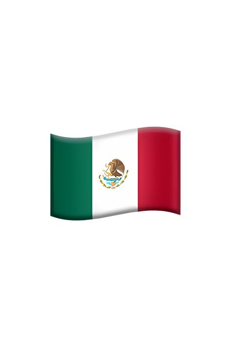 The emoji 🇲🇽 depicts the flag of Mexico. The flag is divided into three vertical stripes of equal size. The left and right stripes are green, while the middle stripe is white. In the center of the white stripe is the national coat of arms, which features an eagle perched on a cactus with a snake in its beak. The eagle is facing left and is surrounded by a wreath of oak and laurel leaves. The flag has a ratio of 4:7. Apple Emojis, Flag Of Mexico, Flag Emoji, Hispanic Aesthetic, Brazilian Flag, The Emoji, Mexico Flag, Laurel Leaves, The White Stripes