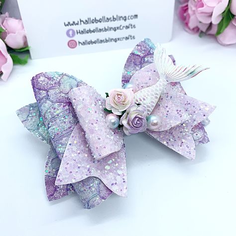 Diy Leather Bows, Mermaid Hair Accessories, Unique Hair Bows, Bunny Hair Bows, Hair Bands Diy, Large Hair Bow, Sparkly Hair, Girls Hair Bows Diy, Large Hair Bows