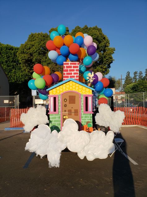 Up Themed Trunk Or Treat Ideas For Cars, Trunk Or Treat Ideas Disney Theme, House Trunk Or Treat Ideas, Disney Movie Homecoming Floats, Disney Themed Parade Float Ideas, Disneyland Trunk Or Treat Ideas, Disney Up Parade Float, Up House Trunk Or Treat, Disney Themed Float Ideas