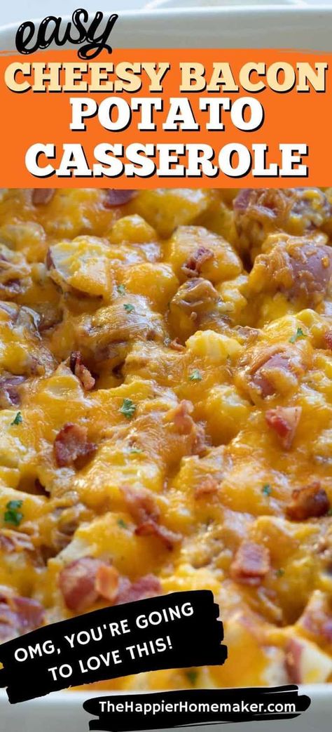 Cheesy Potatoes With Sour Cream, Ham And Bacon Cheesy Potatoes, Baked Potato Casserole With Bacon, Country Potato Casserole, Cheesy Bacon Potatoes Oven, Cast Iron Cheesy Potatoes, Bacon Egg Potato Cheese Casserole, Fried Potatoes With Cheese, Cheesy Bacon Hashbrown Casserole