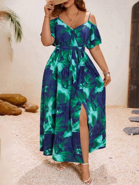 Plus Size Romantic, Outfits For Mexico, Summer Attire, Floral Dresses Long, Plus Size Kleidung, Strappy Dresses, Versatile Dresses, Plus Size Summer, Going Out Dresses