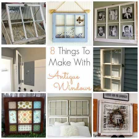 We've already done the "window as picture frame" thing, but here are 7 other things to try Upcycling, Old Window Crafts, Old Window Decor, Window Frame Picture, Old Window Projects, Old Window Frames, Repurposed Windows, Window Crafts, Old Window Frame