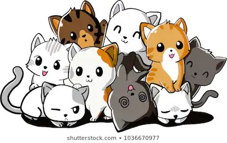 Group of Happy Cats Stock Illustrations, Images & Vectors | Shutterstock Group Of Cats, Happy Cats, Chibi Cat, Cat Stock, Cat Halloween Costume, Cat Vector, Funny Greetings, Kitten Pictures, Cat Costumes