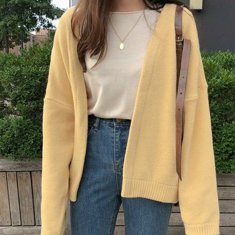 Knitted Jackets Women, Kawaii Sweater, Alledaagse Outfits, Mode Instagram, Mode Kawaii, Korean Streetwear, Ținută Casual, Mode Kpop, Stil Inspiration