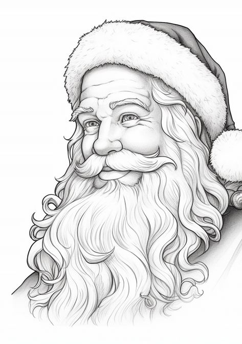 Santa Claus Pictures Printables, Christmas Coloring Books Free Printable, Christmas Art Ideas Drawing, Christmas Pictures To Paint, Christmas Festival Drawing, Christmas Drawings Art Sketch, Christmas Santa Drawing, Christmas Sketches Pencil, Drawing On Christmas