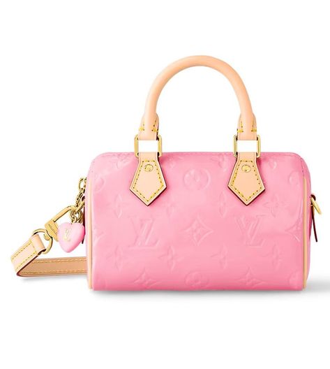 Louis Vuitton Nano Speedy, Nano Speedy, Designer Totes Handbags, Ostrich Bag, Louis Vuitton Pink, Luis Vuitton, Louis Vuitton Crossbody, Patent Leather Bag, Bag Women Fashion