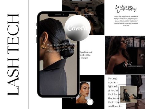 150 LASH TECH Black Luxury Aesthetic Instagram Templates| Instagram Story Highlight Feed | Aesthetic Lash Artist Instagram | Black Instagram by EvolvereDesignStudio on Etsy