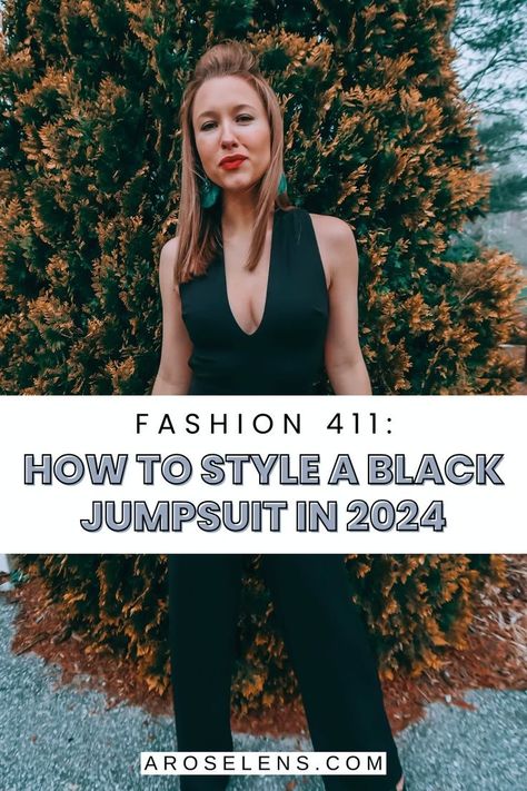 Unleash your inner fashionista with our tips on "How to Style a Black Jumpsuit and Be On Trend." Explore the versatility of a black jumpsuit and learn how to create stylish outfits for any occasion. Elevate your wardrobe with this must-have staple. Jewelry For Black Jumpsuit, Black Cropped Jumpsuit Outfit, Dress Up Black Jumpsuit, Black Jumpsuit Styling, How To Style A Romper Jumpsuits, How To Dress Up A Black Jumpsuit, How To Style Black Jumpsuit Outfit Ideas, How To Style A Jumpsuit Casual, Styling A Black Jumpsuit