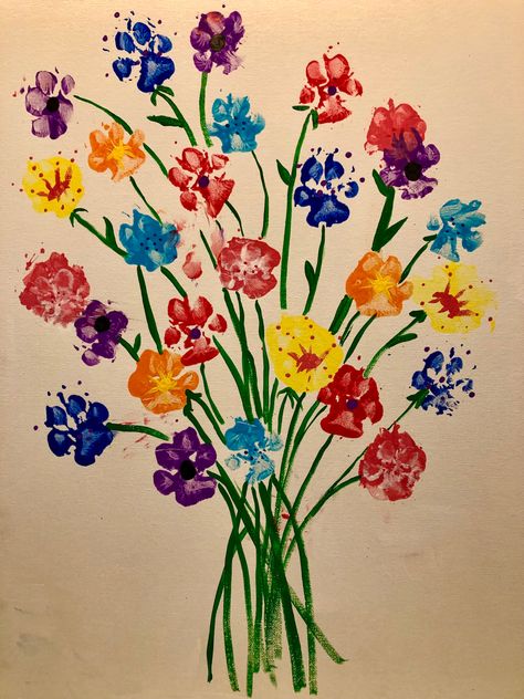 Dog Print Flower Painting, Paw Print Flower Painting, Dog Paintings Pawprint, Dog Foot Print Art, Art By Dogs, Dog Paw Painting Ideas Diy, Dog Paw Print Craft Diy, Paw Print Painting Ideas On Canvas, Dog Artwork Diy