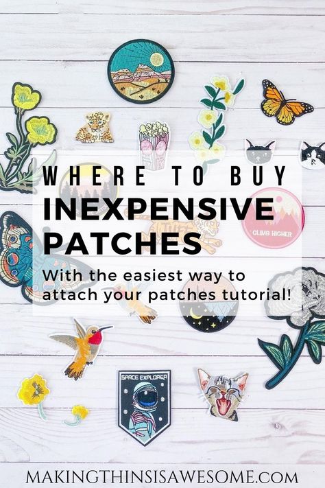 How To Make Custom Patches, Iron On Patch Jean Jacket, What To Put Patches On, Hat Patches Ideas, Ideas For Patches, Backpack Patches Ideas, How To Make Iron On Patches, Embroidery Patches On Clothes, Cute Iron On Patches