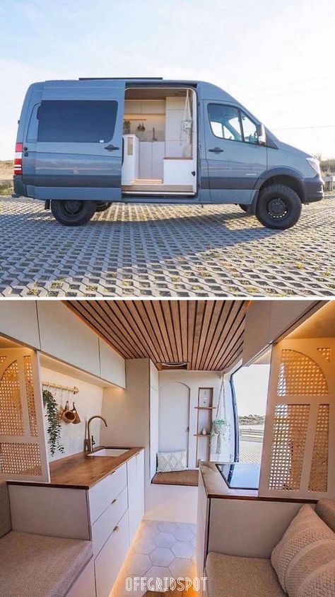 Off Road Van Camper, Sprinter Van Interior Design, Camper Van Conversion Ideas, Sprinter Van Living, Mercedes Camper Van Interior, Interior Van Designs, Mercedes Benz Sprinter Camper, Camper Van Conversion Diy Layout, Mwb Camper Conversion