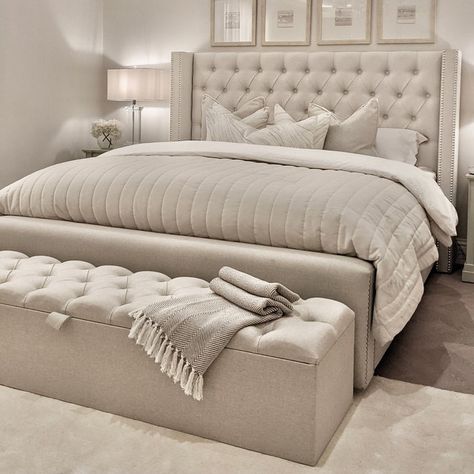 Winged Bed, Luxury Room Bedroom, تصميم للمنزل العصري, Beige Bedroom, Classy Bedroom, غرفة ملابس, Elegant Bedroom, Stylish Bedroom, Room Makeover Bedroom