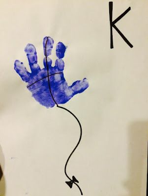 K Is For Handprint Craft, Hand Alphabet Art, K Handprint Craft, Preschool Crafts Letter A, Handprint Abc Book, Letter K Handprint Craft, Letter K Activities For Toddlers, K Is For, Handprint Letters