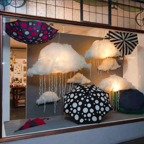 Gina and May umbrellas are too cute!  www.ginaandmay.com; www.dandalooaccessories.com Spring Window Display, Vitrine Design, Store Window Display, Store Window Displays, Window Display Design, Spring Window, Retail Windows, Store Windows, Store Window