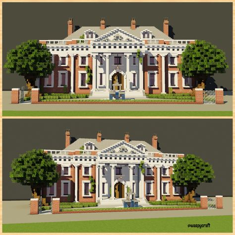 Minecraft Colonial Mansion, Minecraft French Mansion, Minecraft City Map Layout, Minecraft Court House Ideas, Minecraft Art Museum Ideas, Manor House Minecraft, Mincraft Idea Houses Victorian, Minecraft Southern House, Minecraft Building Castles