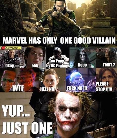 Yeah that’s about the only good villain for DC on that group... Humour, Good Villain, Joker Dark Knight, Rehab Addict, Nicole Curtis, The Perfect House, Superhero Memes, Pure Evil, Games Design