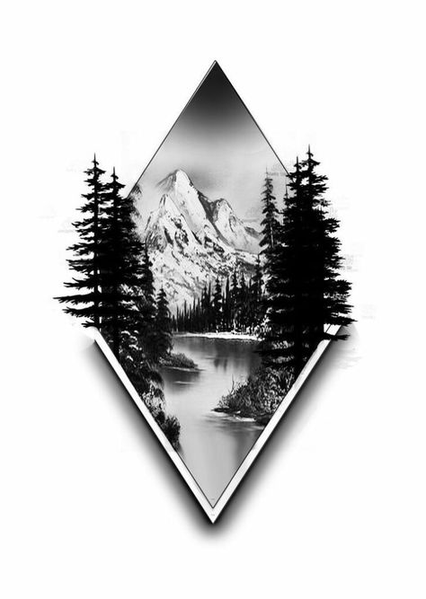 225+ Breathtaking Wilderness Tattoo Ideas (2023) - TattoosBoyGirl Mt Rainer Tattoo, Upper Leg Tattoo Men Thigh Piece, Banff Tattoo, Adventure Tattoo Nature, Mountain Scene Tattoo, Coverup Tattoo Ideas, Natur Tattoo Arm, Wilderness Tattoo, Berg Tattoo