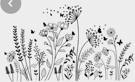 Wild Flowers Svg, Wild Flower Doodles, Wild Flower Tattoo Designs, Wild Flower Drawing, Flower Svg Free, Wild Flower Svg, Wild Flower Art, Wildflower Drawing, Doodle Art Flowers