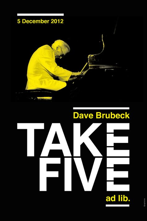 Using this as some great design inspiration- -watch out! Reggaeton, Dave Brubeck, Music Concert Posters, Jazz Poster, Jazz Art, Take Five, Jazz Piano, Cover Art Design, Smooth Jazz