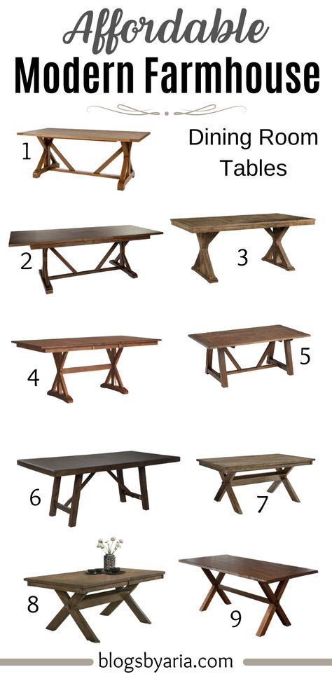 Affordable Modern Farmhouse Dining Tables Under $900 - Blogs by Aria Farmhouse Extension Table, Farmhouse Extendable Dining Table, Modern Farmhouse Dining Room Tables, Farmhouse Table And Chairs Dining Room, Modern Farmhouse Dining Tables, Modern Farmhouse Dinner Table, Modern Farmhouse Kitchen Tables, Modern Farmhouse Dining Room Ideas, Affordable Dining Room Table