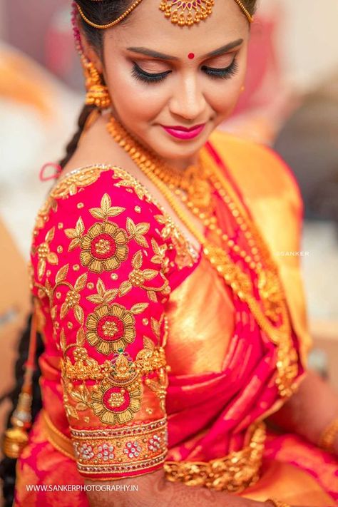 70 Red Silk Saree and Blouse Designs For Wedding - Candy Crow Blouse Designs For Wedding, Pink Blouse Designs, Latest Bridal Blouse Designs, Emotional Moments, Wedding Saree Blouse, Wedding Saree Blouse Designs, Saree Blouse Neck Designs, Cutwork Blouse Designs, Blouse Design Images