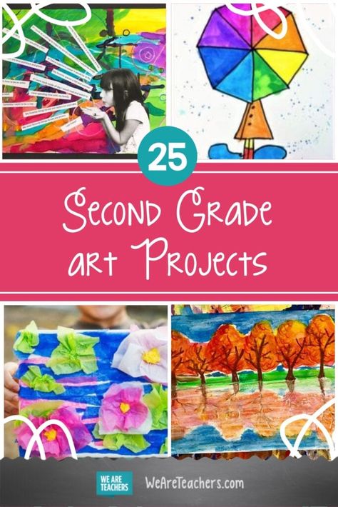 Second Grade Art Projects, Second Grade Art, 2nd Grade Crafts, Grade 1 Art, Elementary School Art, April Art, 2nd Grade Art, Back To School Art, 3rd Grade Art