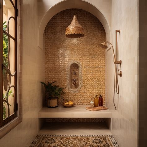 Picture yourself in a Moroccan oasis, where opulent hues, intricate details, and timeless elegance come together to create a retreat of unparalleled beauty in our bathroom design. Here are 28 of the best Moroccan bathrooms. Moroccan Interiors Bathroom, Boho Western Bathroom, Spanish Revival Bathroom, Morrocan Interior, Modern Moroccan Interior Design, Morrocan House, 28 Aesthetic, Modern Moroccan Interior, Moroccan Style Bathroom