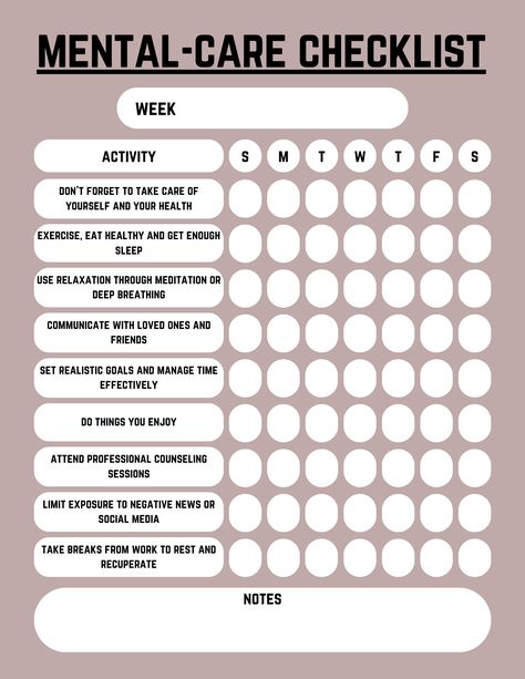 The Mental-Care Checklist is a comprehensive tool designed to promote mental well-being and self-care practices. It's essentially a structured guide that assists users in maintaining their mental health by incorporating various strategies into their daily routines. Daily Health Checklist, Health Checklist, Do List Planner, To Do List Planner, List Planner, Improve Sleep Quality, Daily Routines, Self Care Activities, Natural Wellness