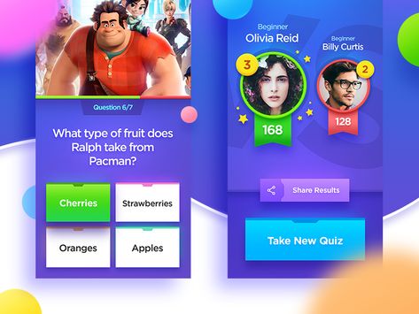 Quiztion Trivia Game gui trivia quiz icon ios interface design ui game app Flat Web Design, Quiz Game Design, Quiz Game Ui, Trivia Design, Puzzle Game Ui, Bible Trivia Games, Trivia App, Quiz App, Ui Design Mobile