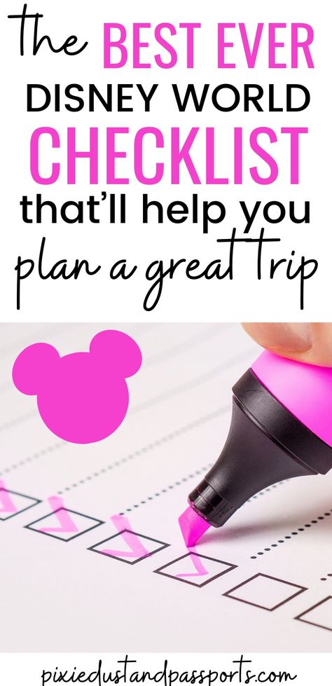 Do you need a Disney World checklist for your next trip? Make sure you download this Disney World packing list before heading to the parks. Disney Trip Checklist, Disney World Checklist Packing Lists, Disney World Trip Planning Checklist, Packing List Disney World, Disney Packing Checklist, Disney Pack List, Disney Trip Planning Packing Lists, Disney List Packing, Preparing For Disney World Trip