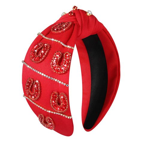 PRICES MAY VARY. ★ Derby Headbands: Celebrate the famous Kentucky Derby horse race with our beautiful jeweled headbands. Features red wide top knot headband with beaded horseshoe charms and shinny sequin rhinestone embellishments, they capture the spirit of the horse races and make a statement that celebrates your passion for horses, providing subtle sparkle for a timeless and fun look. A must Derby accessories for your Kentucky Derby attire or any equestrian event ★ Horse Race Headbands: For an Kentucky Derby Headband, Derby Headband, Kentucky Derby Attire, Kentucky Derby Outfits, Beaded Horseshoe, Race Day Fashion, Derby Attire, Kentucky Derby Horses, Race Day Outfits