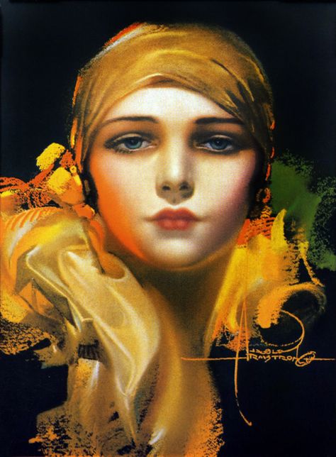 “Flower of the Orient” by Rolf Armstrong 1931 Pin Up Art, Art And Illustration, Rolf Armstrong, Foto Transfer, Pinup Art, Deco Poster, Illustration Photo, Art Deco Posters, Foto Art