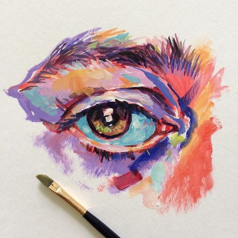 Colorful Eye Painting Acrylic, Eye Drawing Acrylic, Colourful Eye Drawing, Painted Eyes Acrylic, Colourful Acrylic Paintings, Acrylic Painting Eye, Acrylic Paint Portrait, Eyes Painting Acrylic, Acrylic Eye Painting