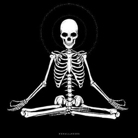 Meditating skeleton Skeleton Artwork, Mantis Religiosa, Diary Of A Madman, Yoga Tattoos, Skeleton Drawings, Skeleton Sticker, Skeleton Tattoos, Emo Wallpaper, Skeleton Art