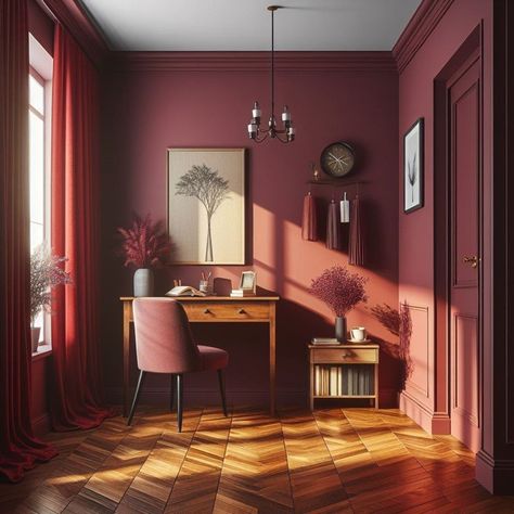 Elevate Your Space: Exploring 2024's Top Paint Trends Dark Blush Wall Color, Benjamin Moore Raspberry Truffle, Terra Mauve Benjamin Moore, Burgandy Sherwin Williams, Wild Currant Sherwin Williams, Raspberry Wall Color, Sherwin Williams Mauve Paint Colors, Apartment Painting Ideas Living Room, Dark Rose Paint Color