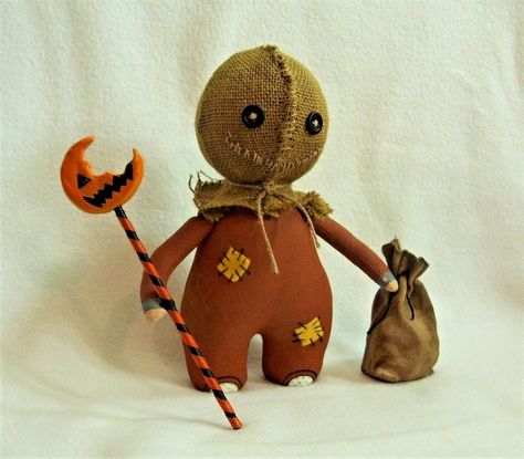 Fimo, Sam Trick R Treat, Horror Doll, Samhain Halloween, Halloween Folk Art, Trick R Treat, Soft Toy Patterns, Primitive Halloween, Monster Dolls