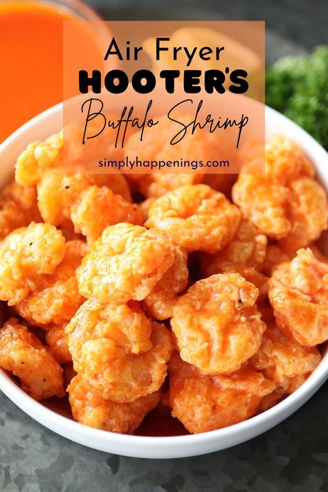 Restaurant Copycat Recipes, Hooters Buffalo Shrimp, Battered Shrimp Recipes, Hooters Buffalo Shrimp Recipe, Shrimp Air Fryer, Buffalo Shrimp Recipes, Air Fryer Fish Recipes, Buffalo Shrimp, Restaurant Copycat