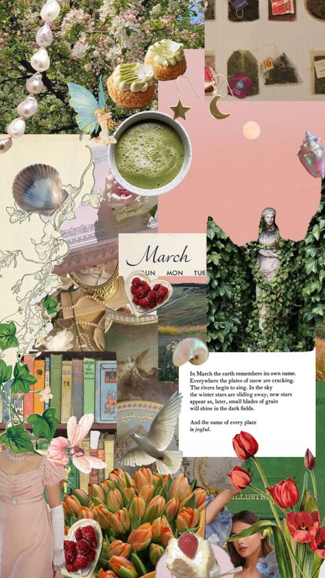 #march #visionboard #aesthetic #flowers #wallpaper #nature #vintage