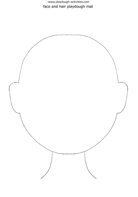 Head face and neck outline template Natal, Blank Head Template, Neck Outline, Baby Art Activities, Social Emotional Curriculum, Party Hat Template, Head Template, Head Outline, Feelings Faces