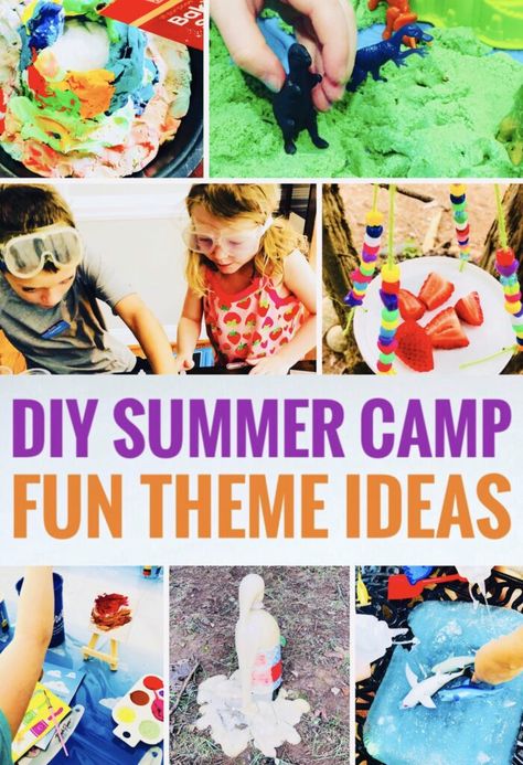 The BEST DIY Summer Camp Theme Ideas - Glitter On A Dime Summer Camp Weekly Themes, Diy Summer Camp, Weekly Themes, Comfortable Camping, Indoor Kids, Fun Summer Activities, Diy Summer, Indoor Activities For Kids, Mom Diy