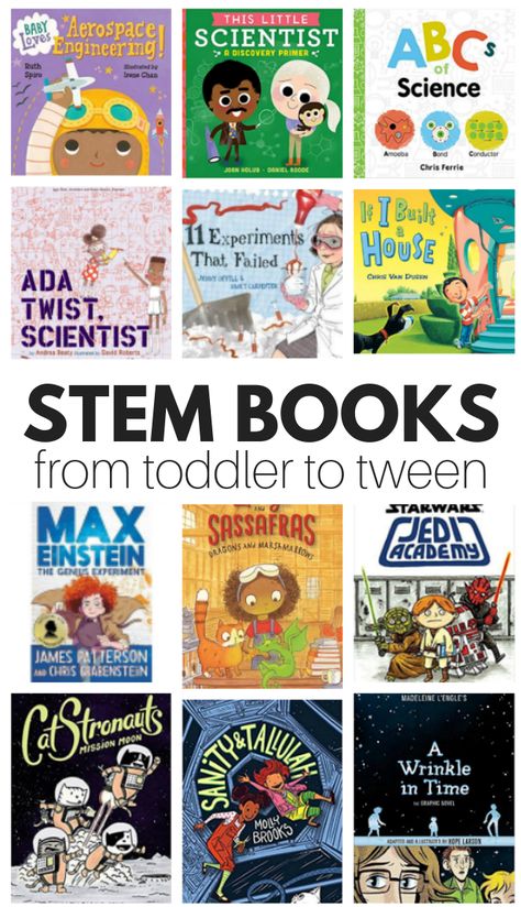 Stem Books For Preschoolers, Science Books For Kids, Makerspace Elementary, Stem Books For Kids, Stem Robotics, Summer Basket, Stem Books, Steam Ideas, Kid Books