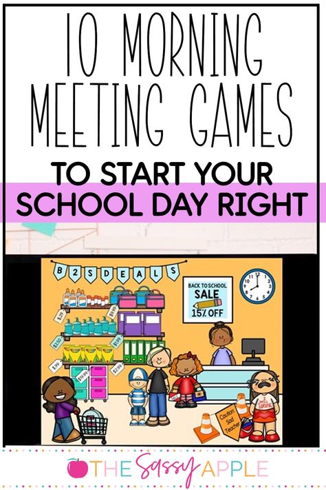 Preschool Morning Meeting Ideas, Morning Games Classroom, Morning Meeting Activities Middle School, Morning Meeting Messages Kindergarten, Fun Morning Meeting Games, Morning Meeting Games 3rd, Preschool Morning Meeting Activities, Kindergarten Class Games, Kindergarten Morning Meeting Activities