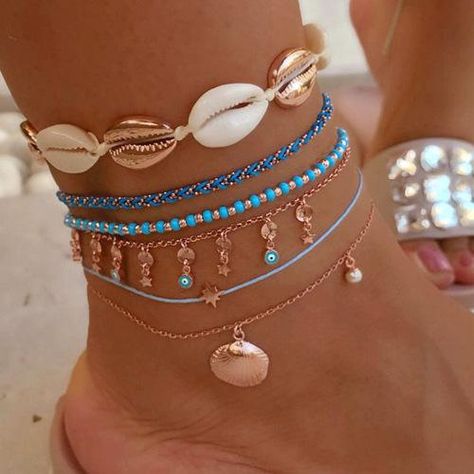 Star Anklet, Surf Jewelry, Preppy Jewelry, Foot Bracelet, Summer Anklets, Anklets Boho, Jewelry Accessories Ideas, Summer Bracelets, Beaded Anklets